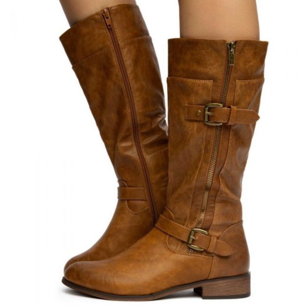 Urban-3 Side Buckle Side Zipper Vegan Riding Boots